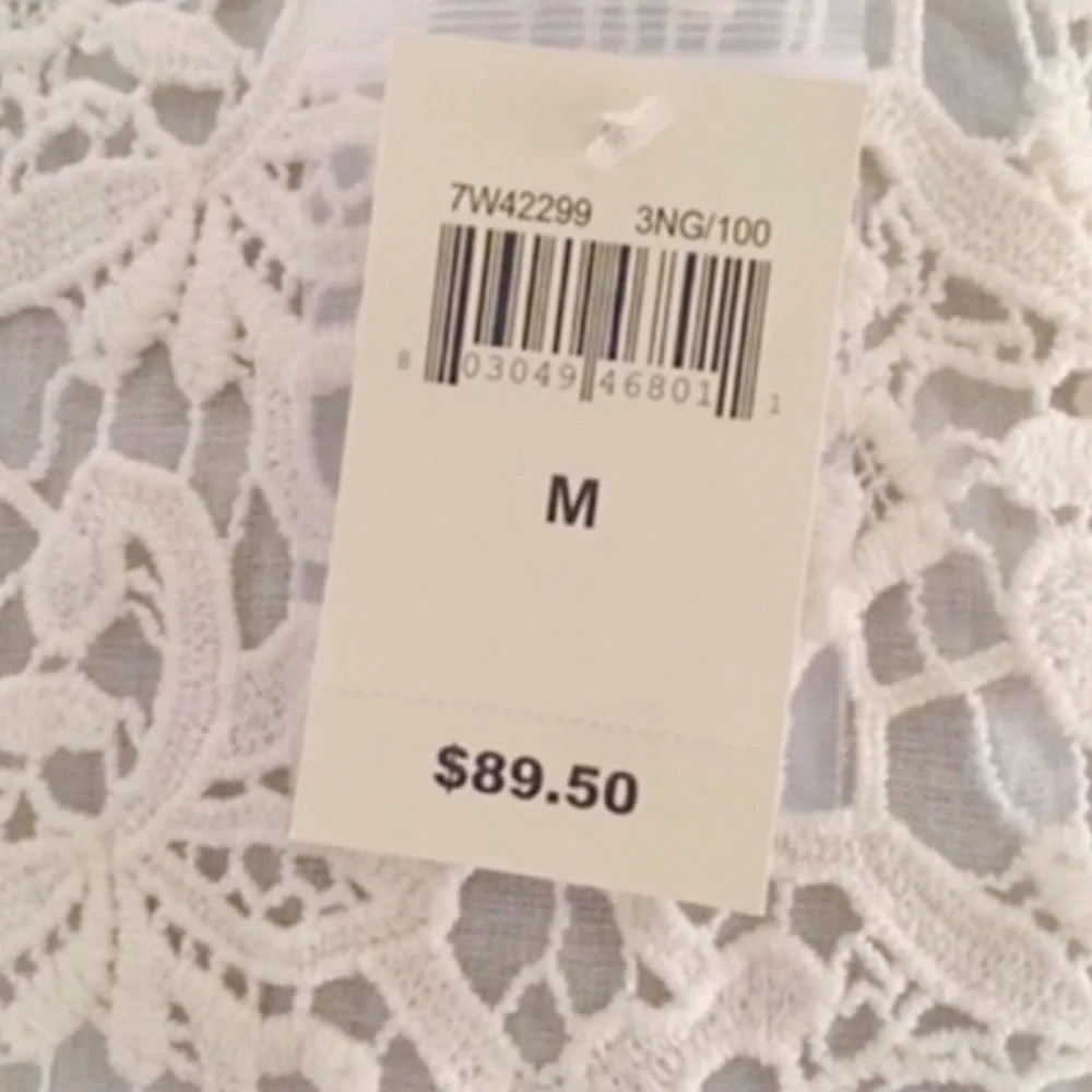 Lucky Brand Crochet Floral Lace Overlay Sleeveless Tank Top Sz M